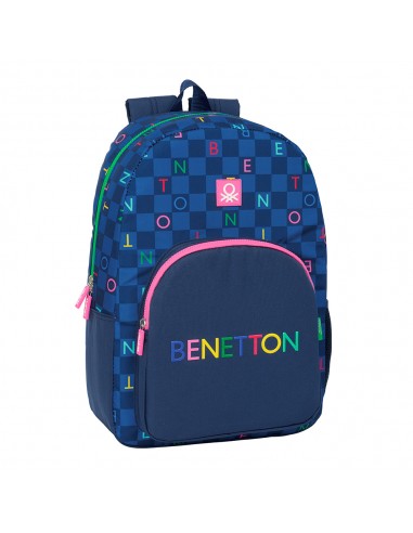 Mochila Escolar Benetton Damero 46 cm...