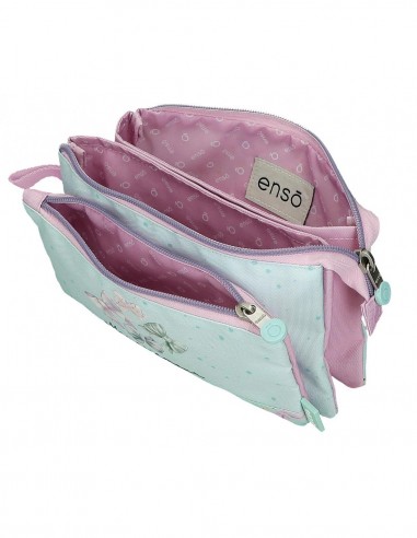 Estuche Escolar Enso Merci Amour, Tres Compartimentos