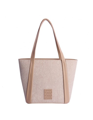 Bolso Shopper Yama Amichi , Rafia, Beig