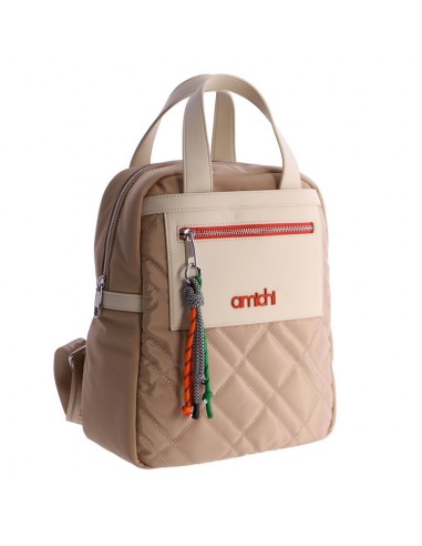 Mochila Casual  Amichi, Nylon, Beig