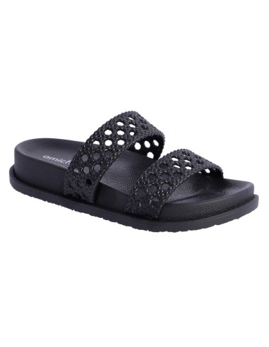Chanclas Amichi Doble Tira, PVC, Negro