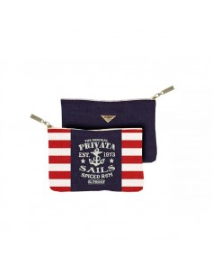 Cartera Privata Stripes, Rojo