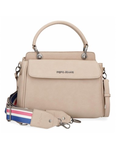 Bolsa Pepe Jeans Eva com Aba Taupe
