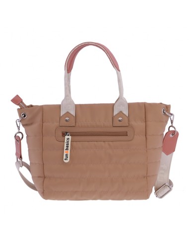 Bolso Doble Asa Bandolera Acolchado Fun&Basics Beige