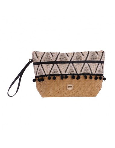 Cartera de Mano Rafia Borlas India...
