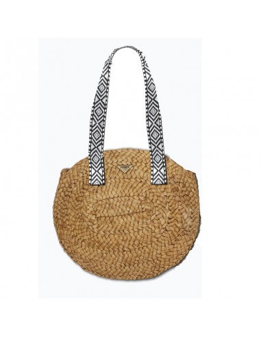 Bolsa de Ráfia Redonda com Dupla Alça...