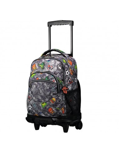Mochila Escolar com Rodas Riscas Yolo...