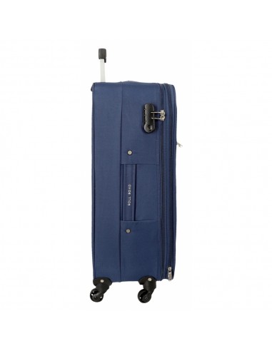 Maleta Mediana Flexible 68cm 4 Ruedas Abey Roll Road Azul