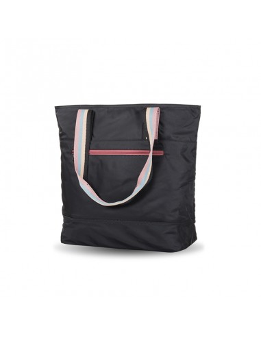 Bolso de Hombro Doble Asa Nylon Reciclado Ventis Negro
