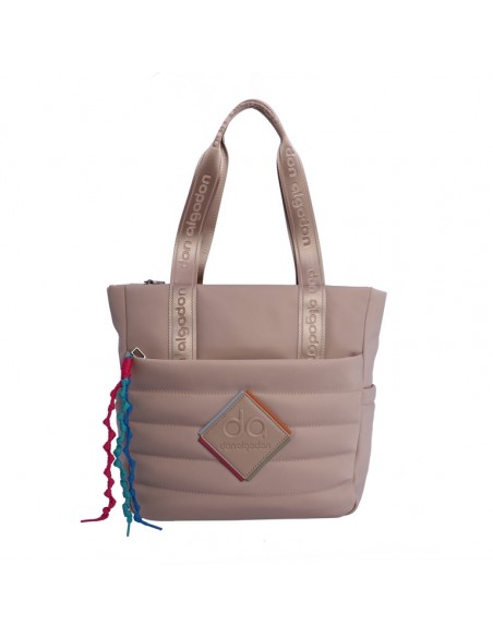 Bolso don algodón Germin Shopper de Hombro Acolchado Nylon Rosa