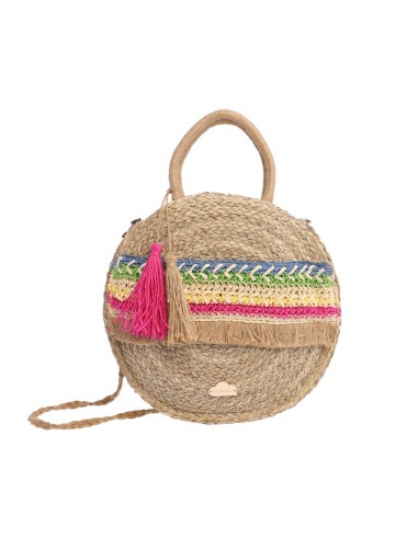 Bolsa de Mão Redonda de Ráfia Giovana...