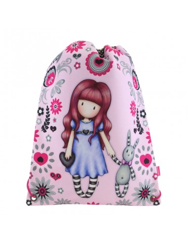 Mochila saco rosa plana Gorjuss