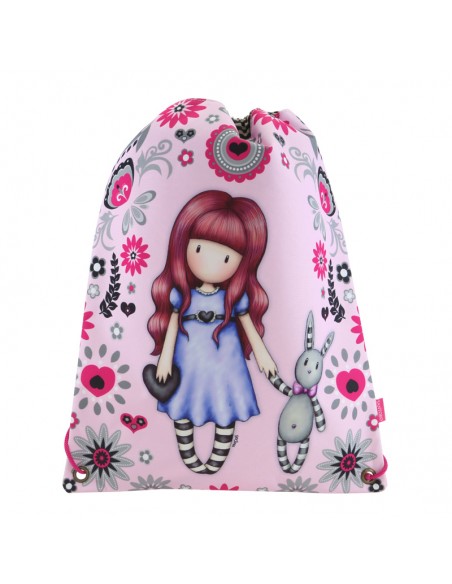Mochila saco rosa plana Gorjuss