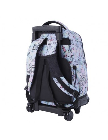 Mochila Escolar con Carro, 52 cm, Portátil, Doble, Rainbow Party Totto