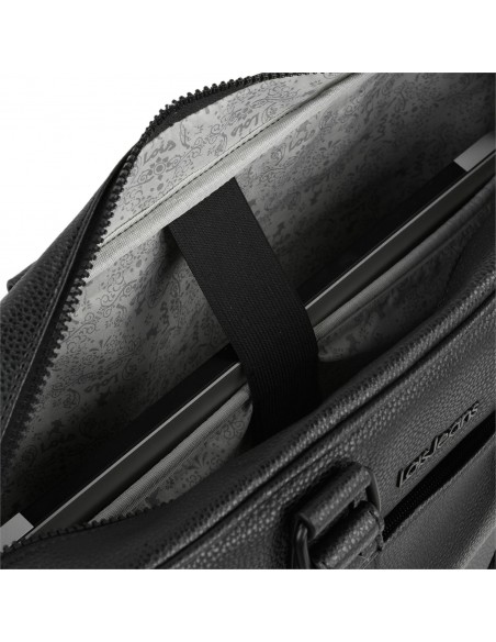 Lois Color Negro maletín Cartera portadocumentos para portátil de 15 Pulgadas Lona Denim/Piel rígido Robusto y Interior Acolchado para portátil Calidad y diseño 307840 
