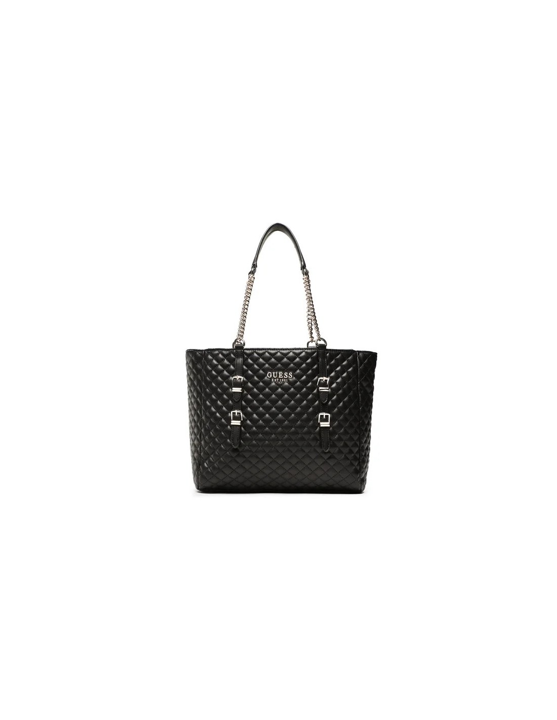 Bolso Guess Adam Shopper de Hombro, Pespunteado, Negro