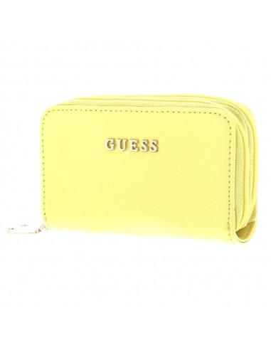 Carteira Guess Logo Duplo Ziper, Amarelo