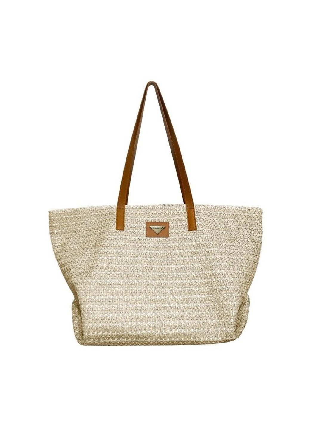 Bolso Capazo Privata Asas de Hombro Rafia Natural