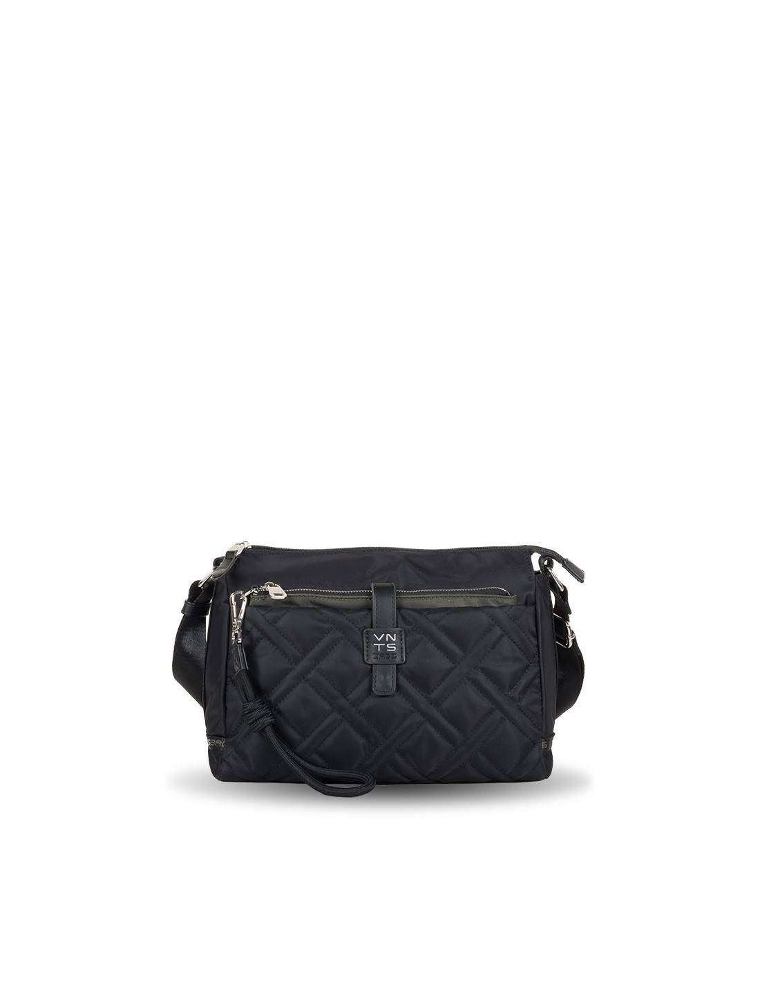 Bolso acolchado casual negro con bandolera