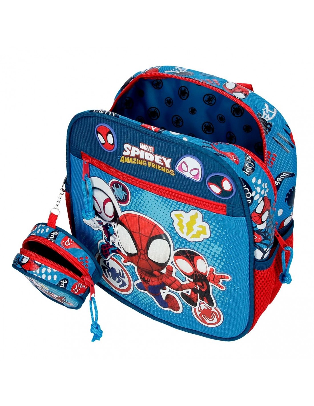 PERLETTI Bolsa Deporte Infantil Spiderman con Bandolera - Mochila Gimnasio  para Niños Marvel Spider Man Azul y