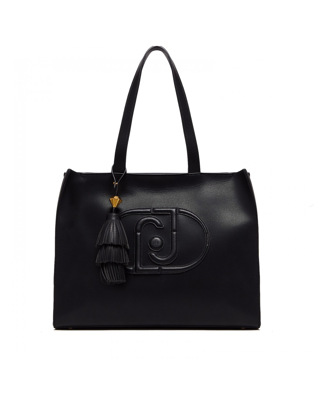 Bolso Tote Liu Jo Logotipo, Shopper De Hombro, Negro