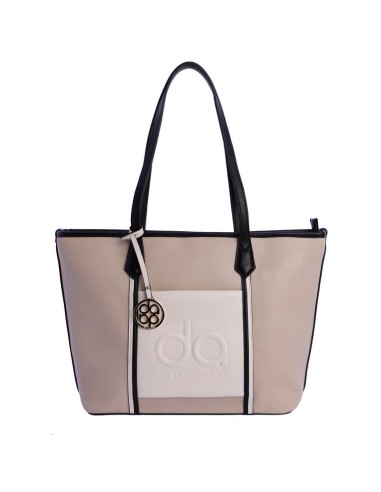 Bolso Shopper Don Algodon Doble Asa Logo Beige