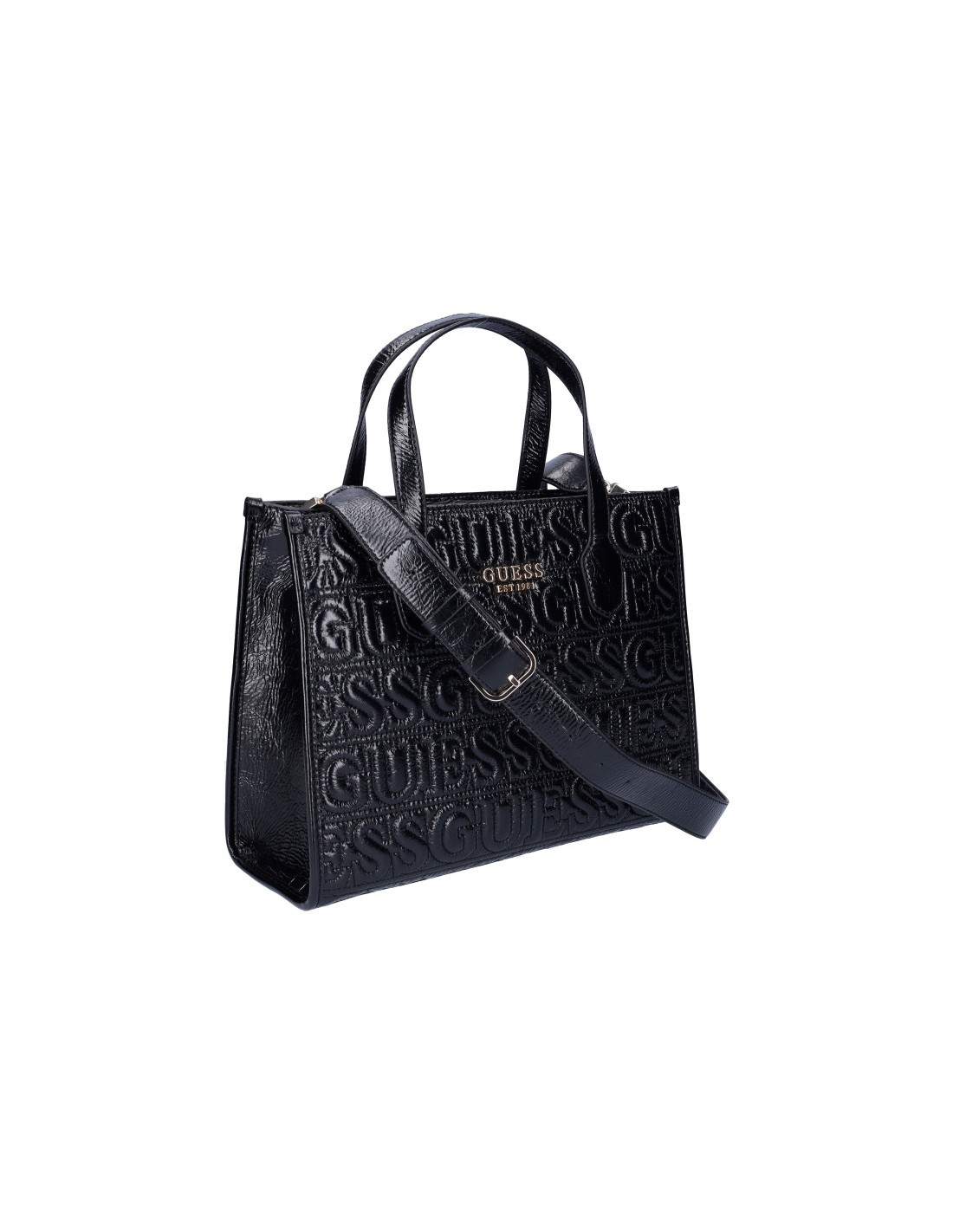 Bolso de Mano Guess Silvana Tote, Bandolera, Negro