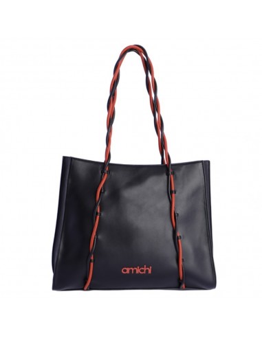 Bolsa de Ombro Shopper Amichi, Preto