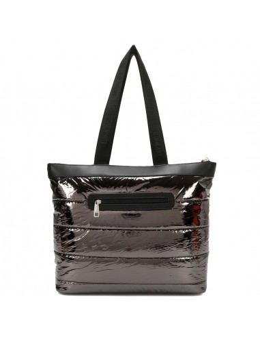 Bolso de Hombro Shopper Mujer Acolchado Segura Negro de Binnari