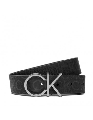 Cinto Calvin Klein Logo CK, Couro, Preto