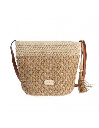 Bolsa de Ráfia Amichi Crochê, Mini...