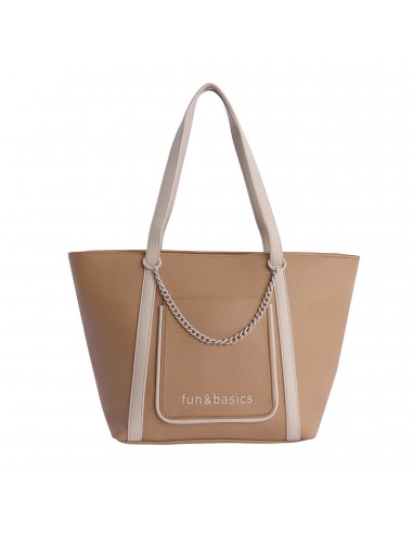 Saco Tote de Ombro Duplo F&B Beigde